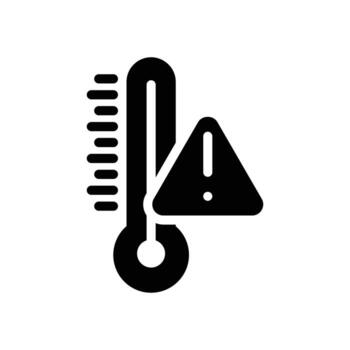 temperature and allert sign solid icon design good for web or mobile app vector