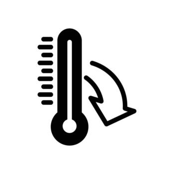 temperature and down arrow solid icon design good for web or mobile app vector