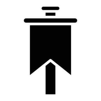 gonfalon flag with pole solid icon design good for web or mobile app vector