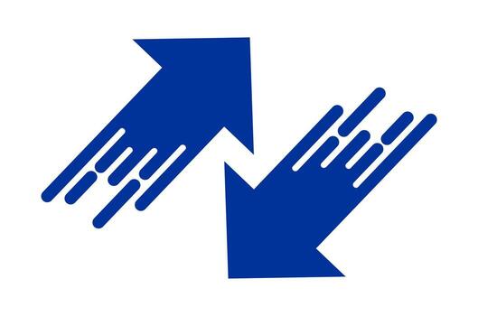 Moving Up and Moving Down Arrow Icon Dynamic Directional Symbol vector