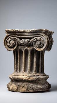Ornate column from ancient architecture on display photo