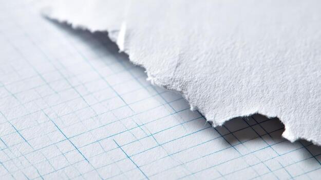 Torn Paper Edge on Graph Paper Texture for Abstract Background, Mockups and Design Elements photo