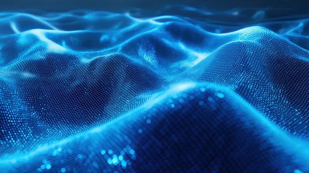 Abstract blue gradient wave pattern, 3D rendering Futuristic concept for technology and science presentations photo