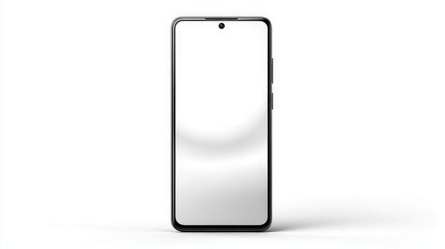 Smartphone Mockup on White Background for App Design, UI Presentation, or Advertising Display photo