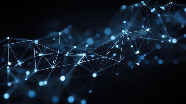 Abstract Network Plexus Background with Glowing Dots, Lines, and Connections Representing Data and Technology photo