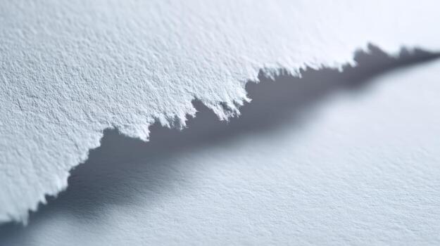 Abstract Close-Up of Torn White Paper Edges, Texture Background with Soft Shadows, Minimalist Style photo