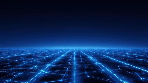 Abstract Futuristic Digital Technology Background with Glowing Network Connections for Science and Innovation photo
