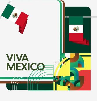 mexico independencia día. un vistoso y animado póster antecedentes presentando un cautivador geométrico modelo. Perfecto para un celebración mensaje o evento promoción. vector