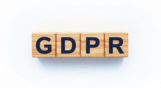 Wooden Blocks Spelling Data Protection Regulation Concepts Over White Backdrop, Information Management and Technology photo