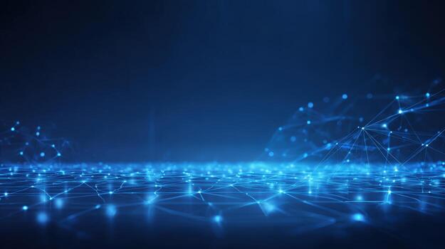 Abstract Blue Network Background with Connected Dots and Lines, Representing Global Communication and Data Visualization photo