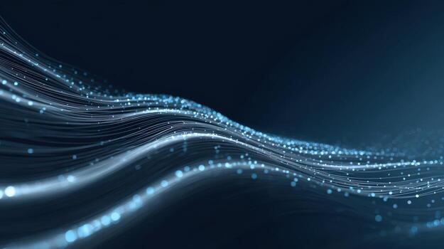 resumen datos corriente visualización con fluido partículas en oscuro azul antecedentes - alta resolución hacer foto