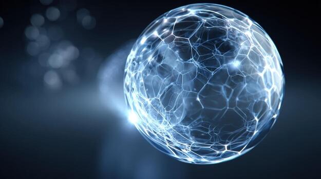 Abstract Sphere with Light Streaks - Modern Technology and Network Connection Concept Visualization photo