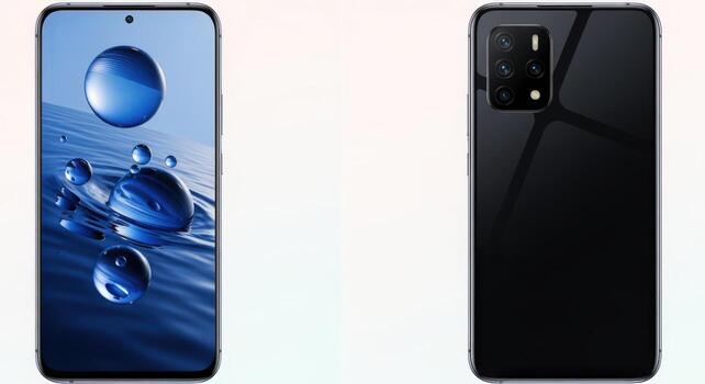 Sleek Smartphone Mockup Displaying Front and Back Designs for UIUX Design and Product Showcase photo