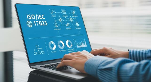 ISOIEC 17025 Compliance on Laptop Accreditation, Testing, and Quality Management System for Laboratories, Demonstrating Standards and Regulations photo