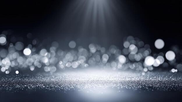 Dramatic Spotlight Illuminates Glittering Surface, Perfect for Product Showcase or Event Backdrop photo