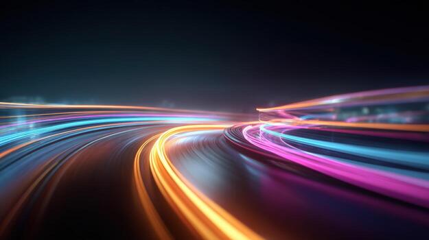 Abstract Light Streaks Background with Motion Blur Effect and Futuristic Vibe, Perfect for Technology and Innovation photo