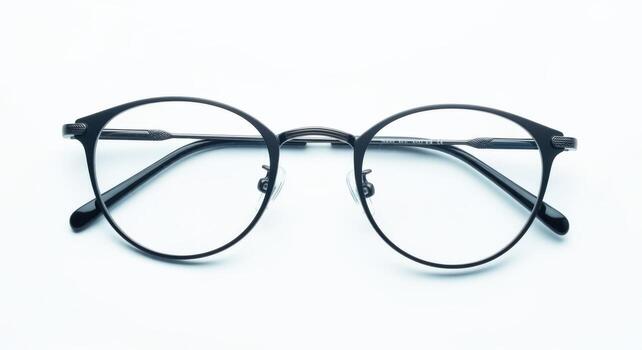 Modern Round Eyeglasses with Thin Black Metal Frames for Vision Correction and Style photo