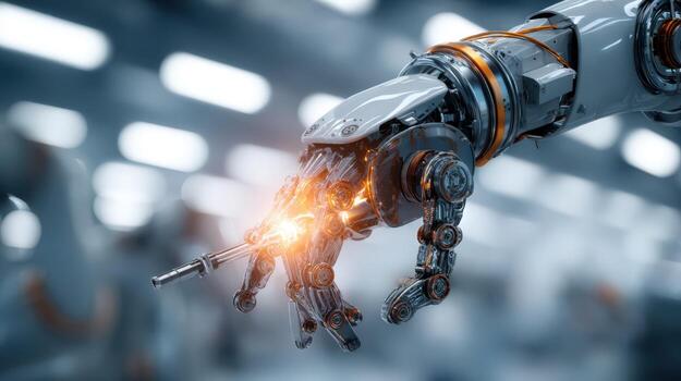 Robotic Arm Precision Advanced Technology and Automation in Manufacturing, showcasing accuracy and artificial intelligence integration photo
