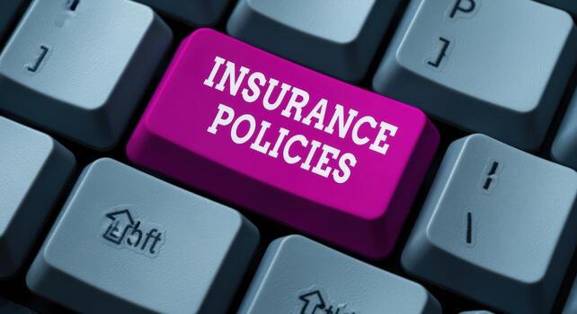Insurance Policies Keyboard Button Demonstrating Online Access and Digital Insurance Documentation and Policy Management for Coverage photo