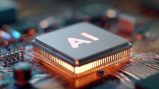 AI Processor on Circuit Board, Advanced Technology for Machine Learning and Artificial Intelligence Applications photo