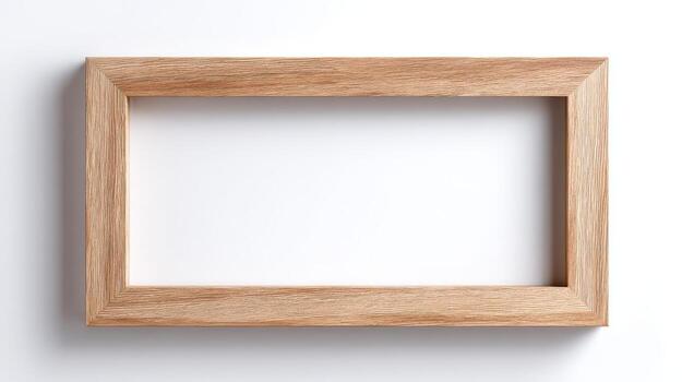 Minimalist Wooden Frame Mockup with Clean White Space, Perfect for Art Prints and Photography Display photo