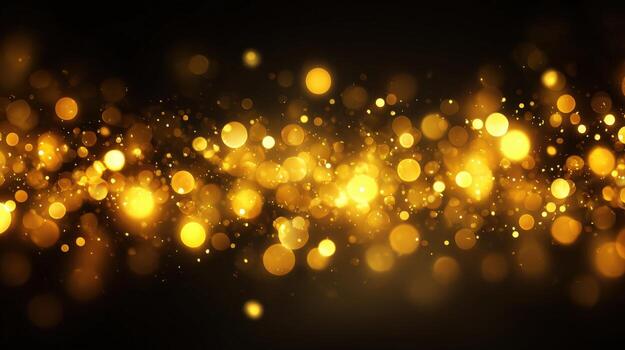 Golden Bokeh Lights Overlay Abstract Festive Background for Celebrations, Special Events, and Elegant Design Projects photo