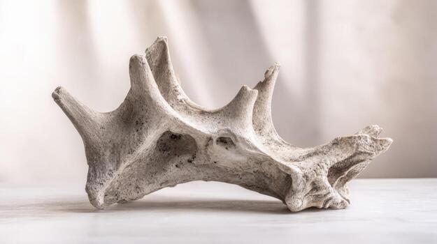 Unique Bone Structure in Studio Setting, Abstract Pale Color Presentation, Natural History and Anatomy photo