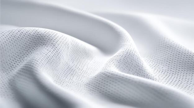 Close-Up of White Performance Fabric Texture with Soft Waves and Subtle Perforations, Ideal for Mockups photo