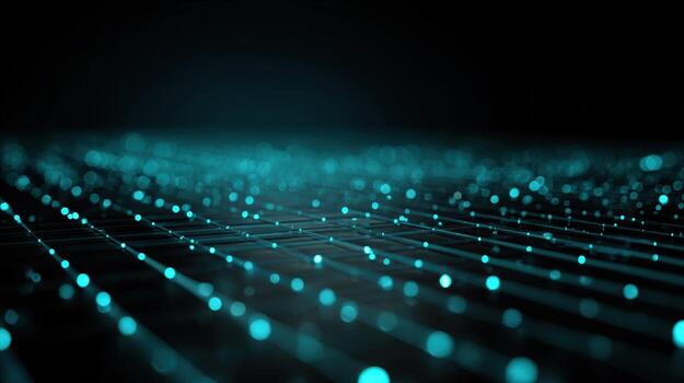 Abstract Network Connection Background with Glowing Blue Dots and Lines for Modern Technology photo