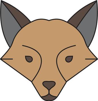 The distinctive face of a fox in a simple, flat design. vector