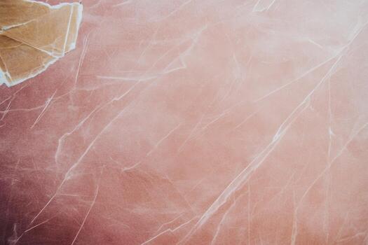 Unique texture of pink and beige paper with creases and layers revealed photo