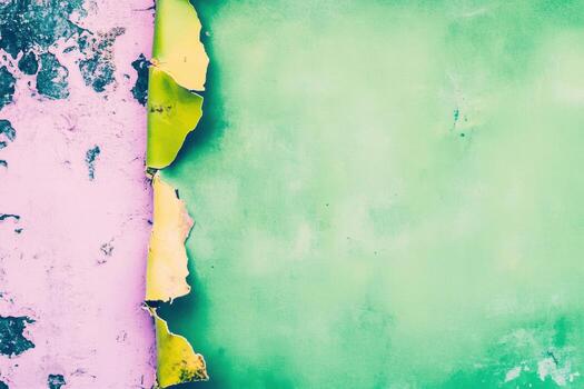 Colorful peeling paint texture in abstract urban setting photo