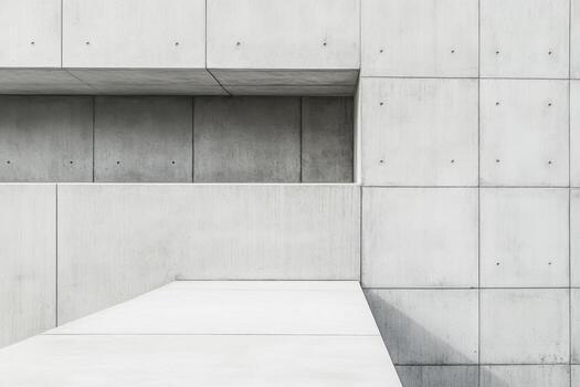 Modern concrete architecture with sharp lines and minimalist features photo