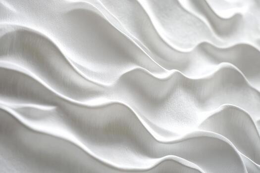 White textured fabric with wavy patterns creates a soft and elegant appearance photo