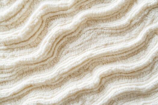 Textured cream fabric with wavy pattern ideal for home decor applications photo