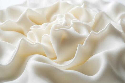 Smooth white fabric creating elegant, flowing floral patterns in soft light photo