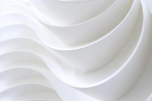 Curved white architectural design with smooth flowing lines and textures photo