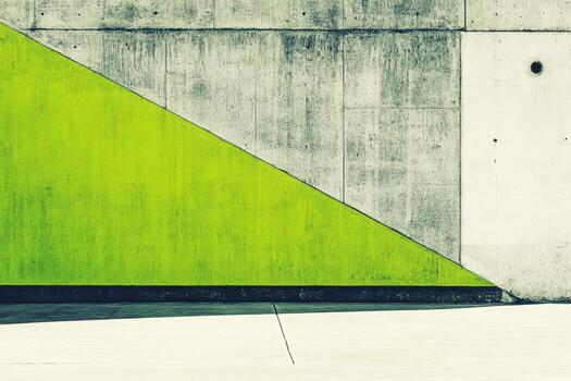 Vibrant green geometric wall design in modern architectural setting photo