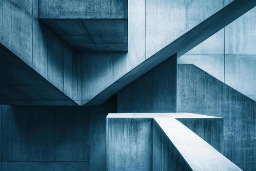 Unique architectural design featuring geometric shapes in concrete structure photo