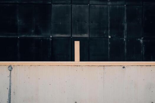 Modern architectural design featuring contrasting textures and lines photo