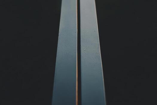 Minimalist lines create a striking visual contrast in urban setting at dusk photo