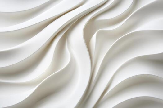Elegant white fabric with soft waves and folds in natural light photo
