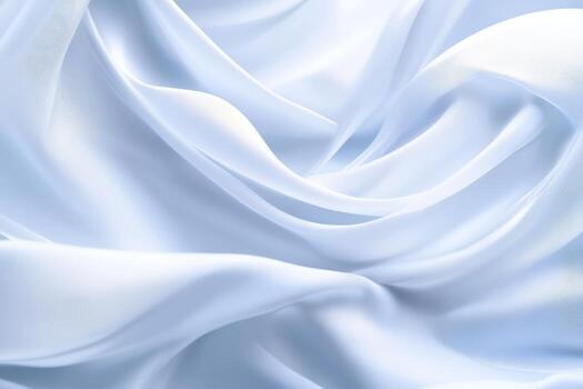 Soft flowing white fabric showcasing delicate texture and smoothness photo