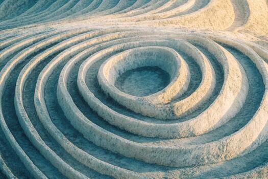 Intricate patterns of sand curves created by natural elements photo