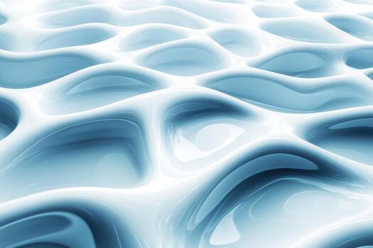 Fluid surface with smooth waves creating a serene texture in soft blue hues photo