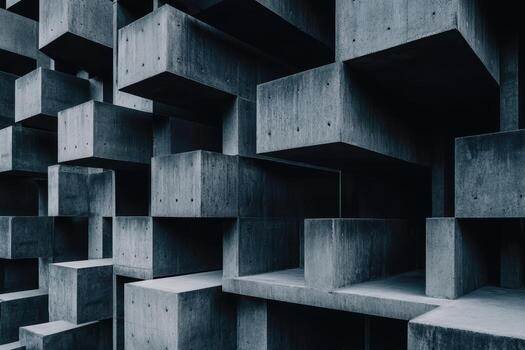 Geometric concrete structure showcases modern architectural design photo