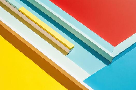 Bright colors in geometric patterns create a vibrant abstract composition photo