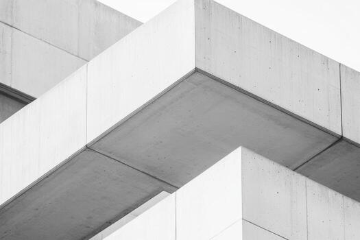 Concrete structure highlights modern architectural design in urban setting photo