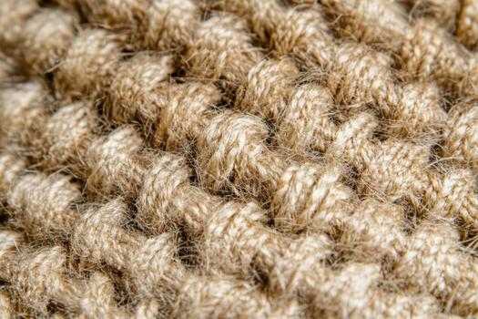 Close-up view of woven natural fiber textile showcasing intricate patterns photo