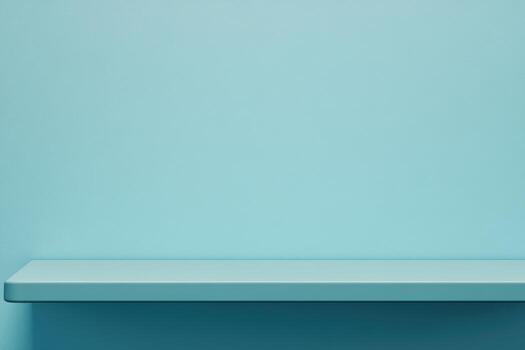 Light blue wall with a simple shelf showcasing minimalism in design ideas photo